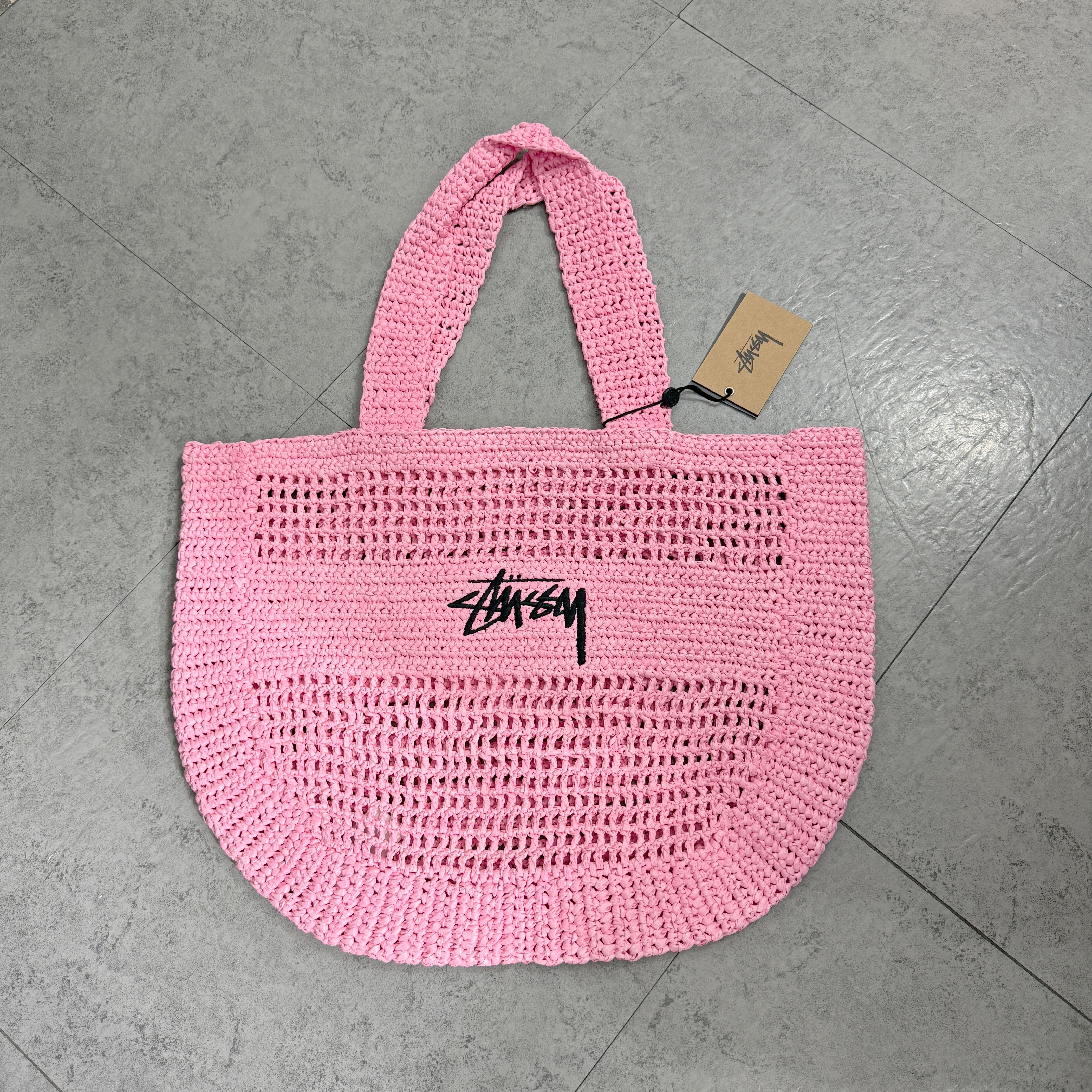 STUSSY WOVEN TOTE BAG LIGHT PINK 淺粉色 編織袋