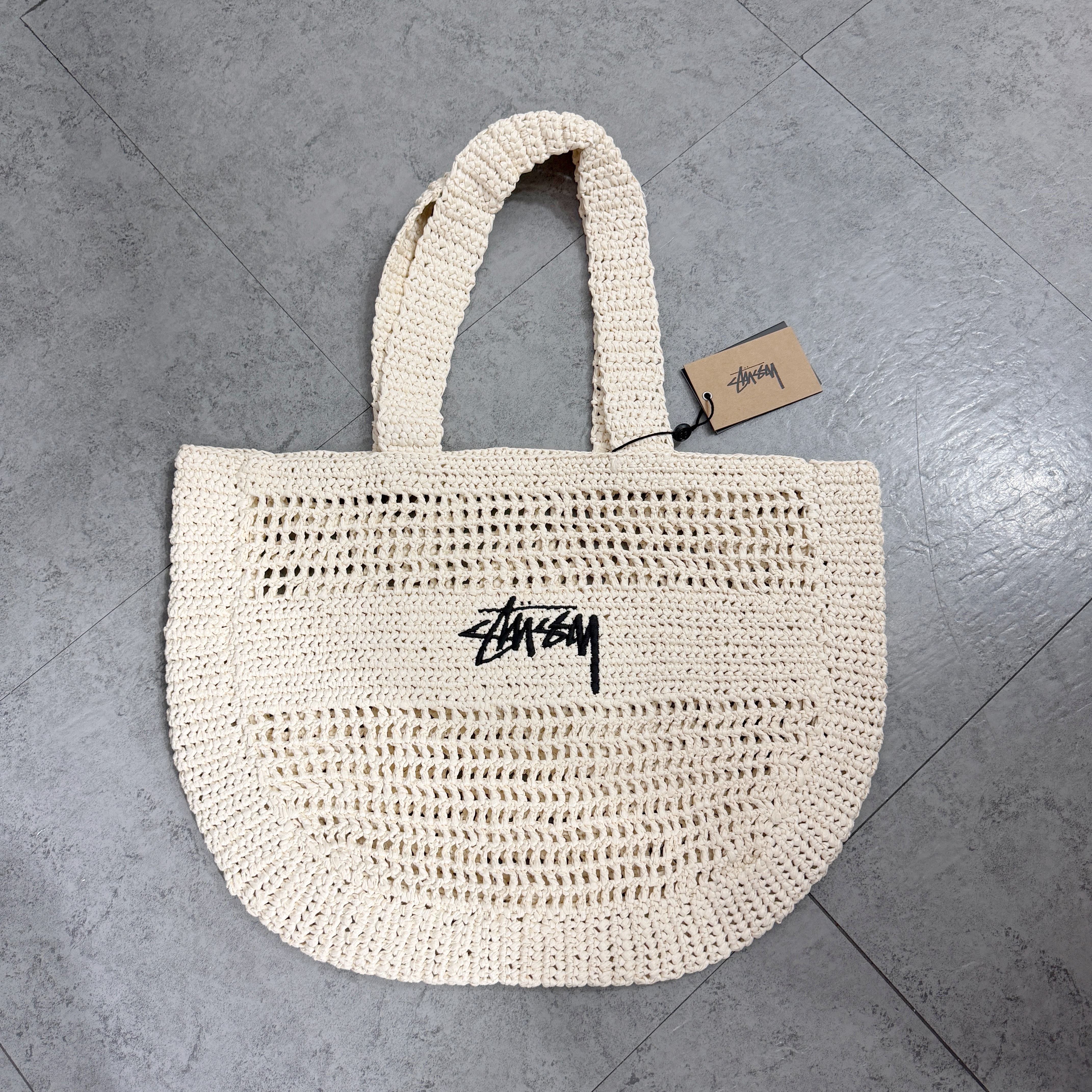 STUSSY WOVEN TOTE BAG  Ivory 米白色編織袋