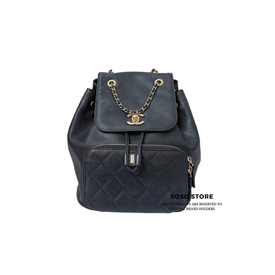 Chanel Business Affinity Backpack - Black / GHW