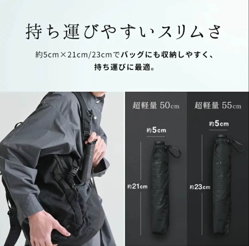 ac842/(黑色 50cm)go-koh超輕量防撥水遮光防UV摺雨傘/縮骨遮/短遮