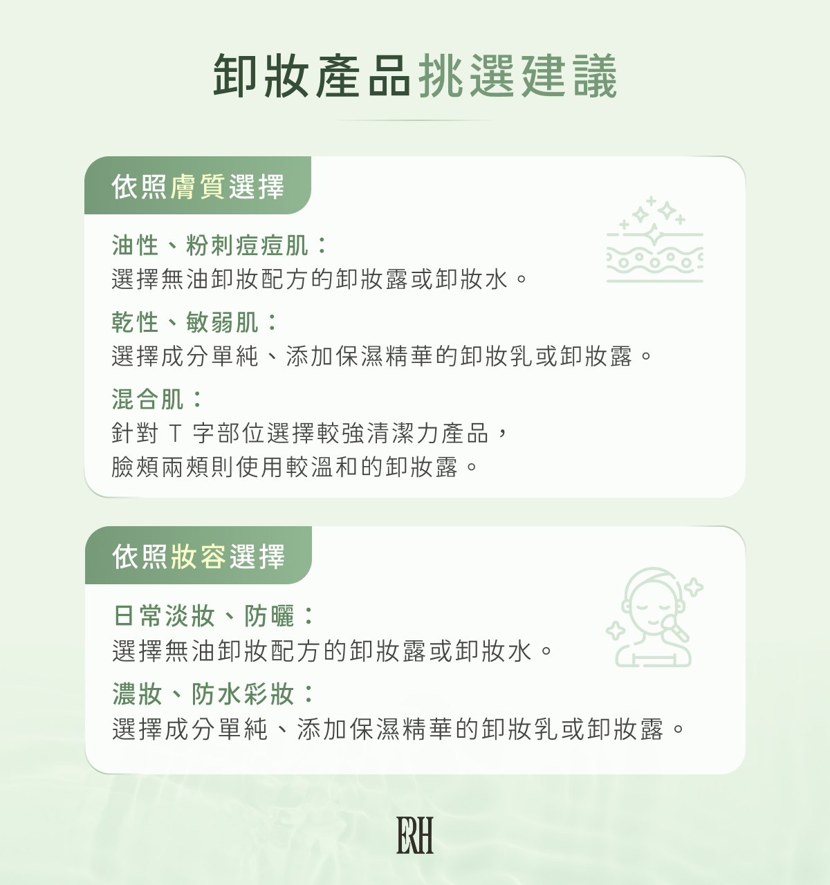 卸妝產品挑選建議