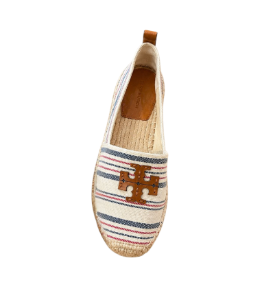 [EPO] TORY BURCH MULTI/WALNUT STITCH LOGO LEATHER ESPADRILLE, 181314-960 (POETB88)