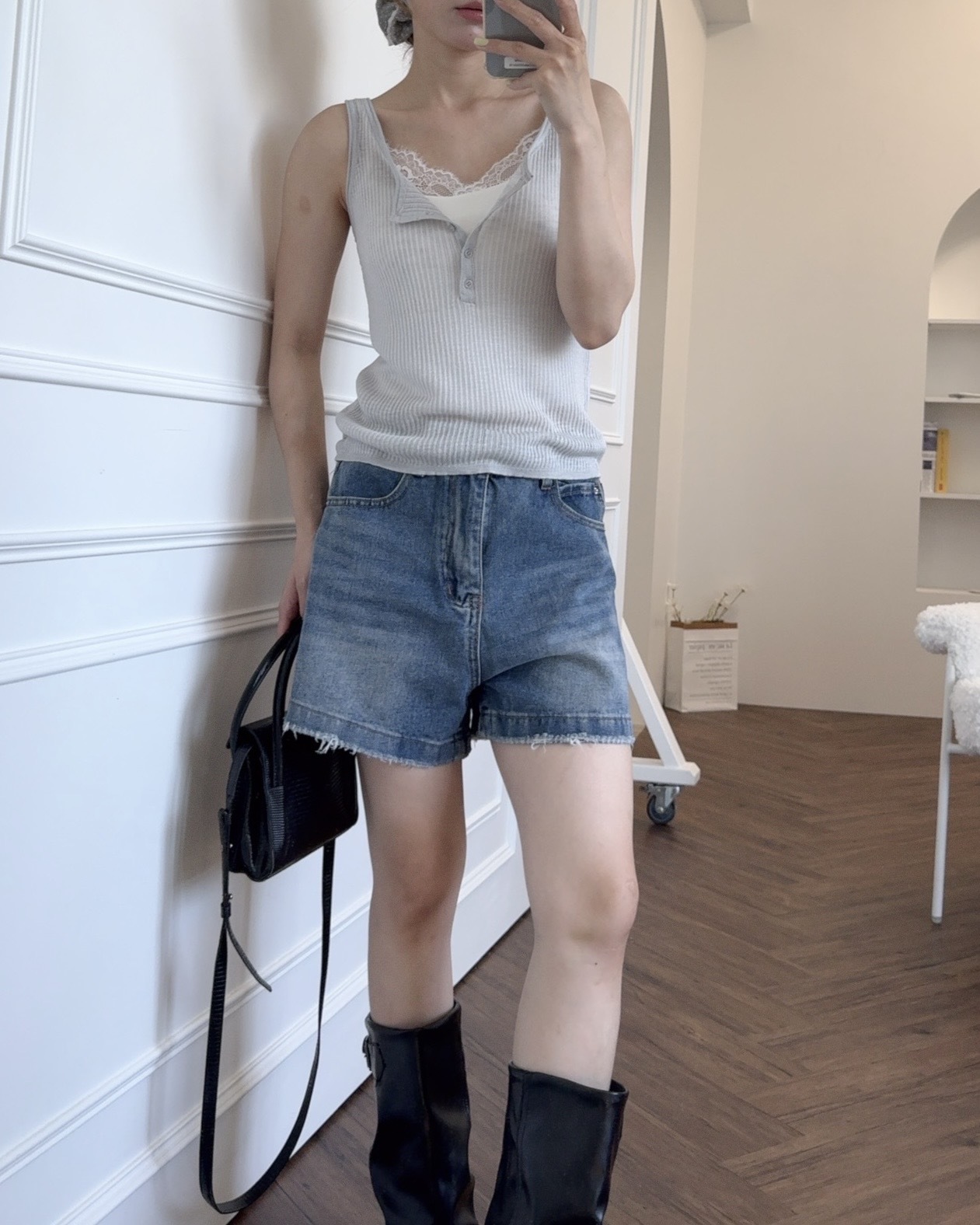 法朵Fado shop｜復古刷色毛邊短褲 250B023 三色