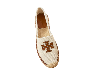 [EPO] TORY BURCH CANVAS/CLASSIC CUOIO/CLASSIC CUOIO STITCH LOGO ESPADRILLE, 184832-250 (POETB90)
