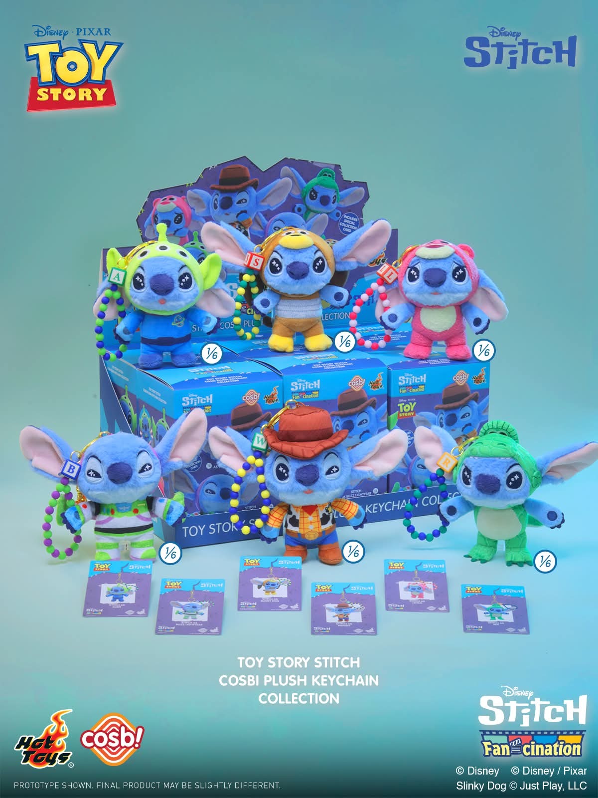 Hot Toys Disney Toy Story Stitch Cosbi Plush Keychain