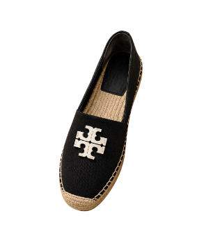 [EPO] TORY BURCH PERFECT BLACK/NEW IVORY EVERLY CANVAS ESPADRILLE, 143463-001 (POETB72)