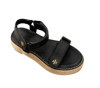 [EPO] TORY BURCH PERFECT BLACK/PERFECT BLACK ESPADRILLE SPORT SANDAL, 155833-004 (POETB74)