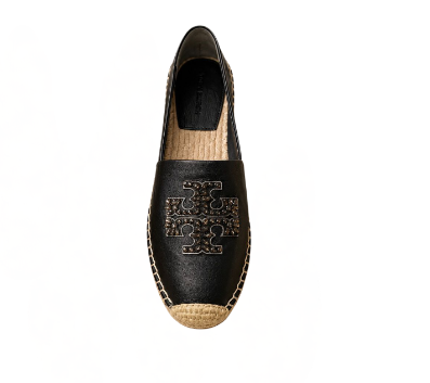 [EPO] TORY BURCH PERFECT BLACK EMBELLISHED ESPADRILLE, 163769-006 (POETB77)