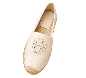 [EPO] TORY BURCH LIGHT CREAM STITCH LOGO ESPADRILLE, 181312-250 (POETB86)