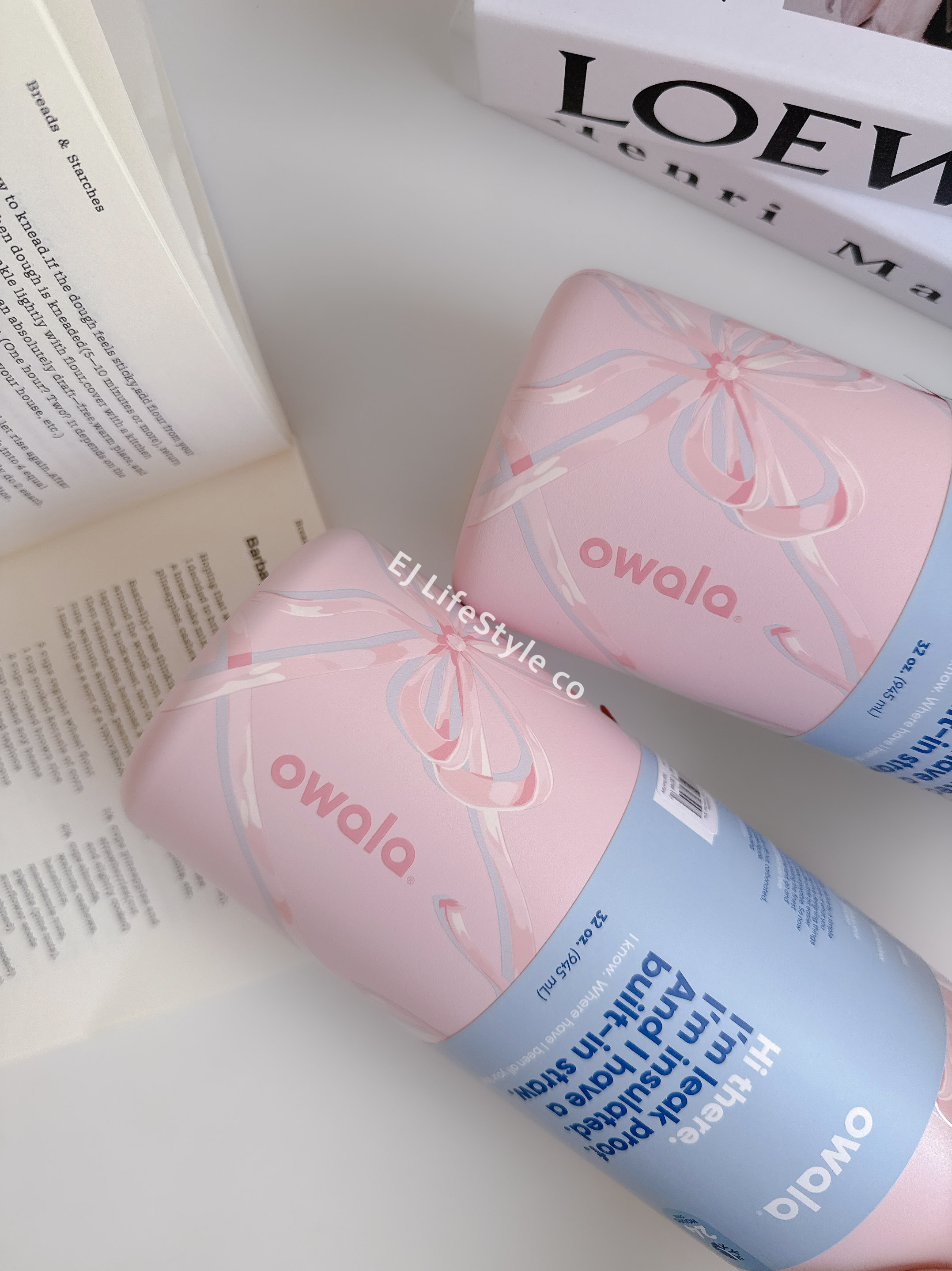 🇺🇸 OWALA FreeSip 假期限定 粉紅色 櫻花粉 蝴蝶結 不鏽鋼保溫杯 直飲杯 吸管杯 32oz 946ml / 現貨