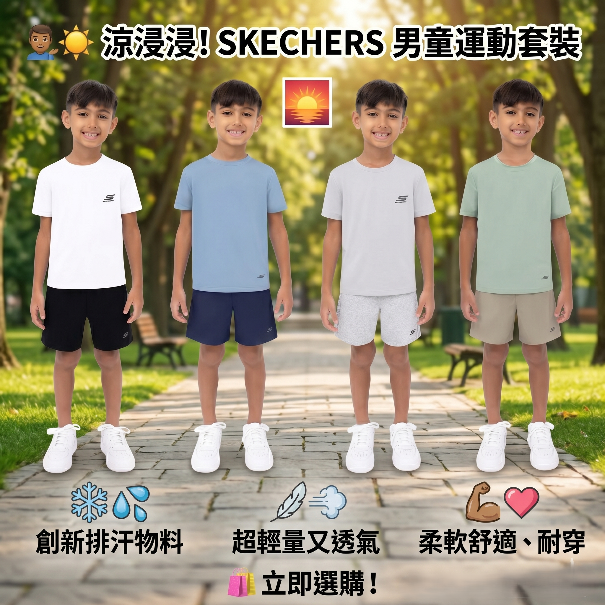 【預購】Skechers H052814 童裝運動套裝 (1套4件)