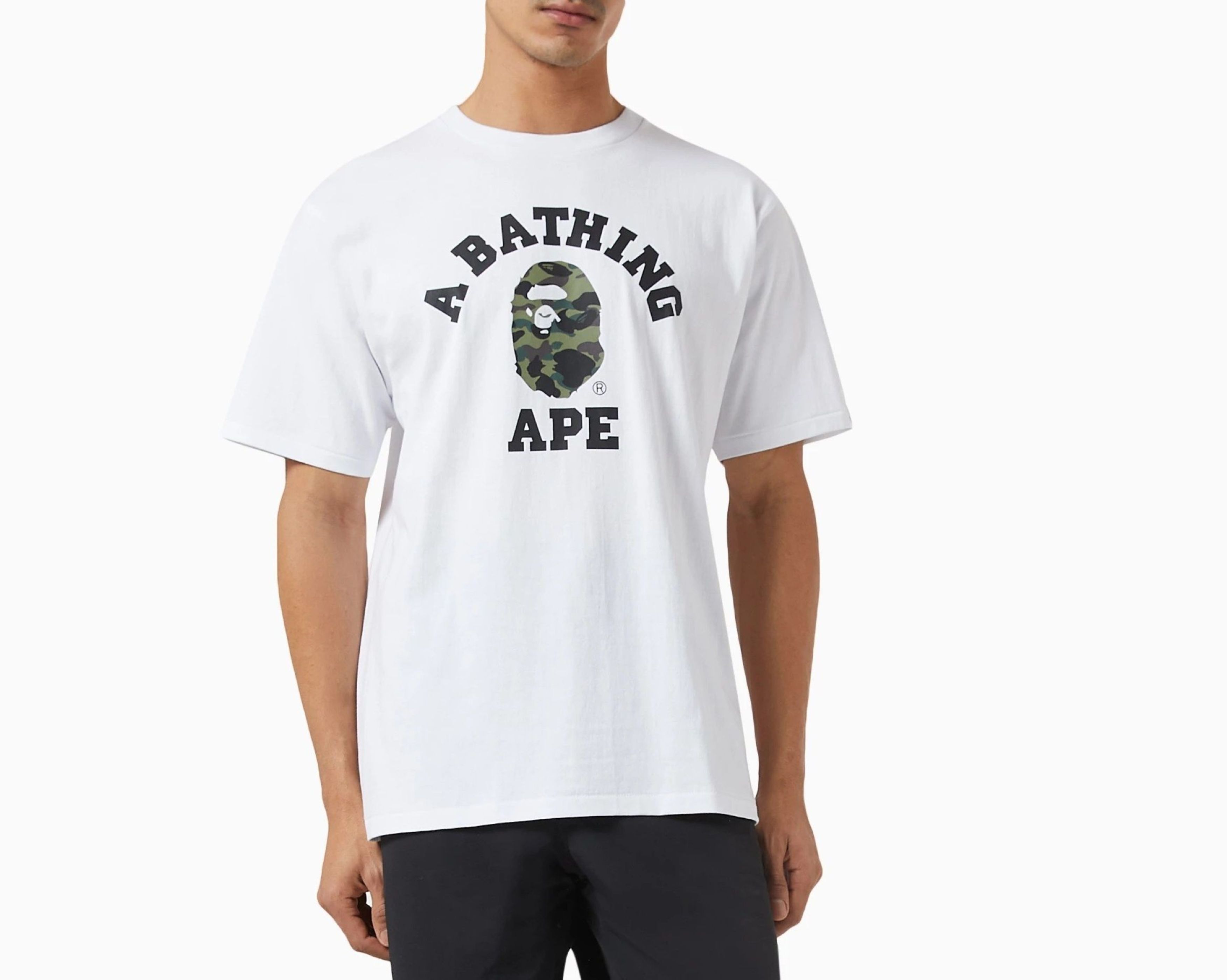 【逢甲FUZZY】A Bathing Ape Camo College T 猿人綠迷彩 白色 短袖 全新 現貨