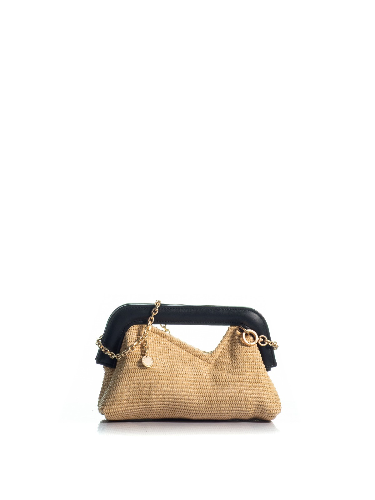 1KO0526-185 [KOORELOO] The Mediterraneo Small Natural Raffia/Black Leather #160203.1.2601.16204 (EU)