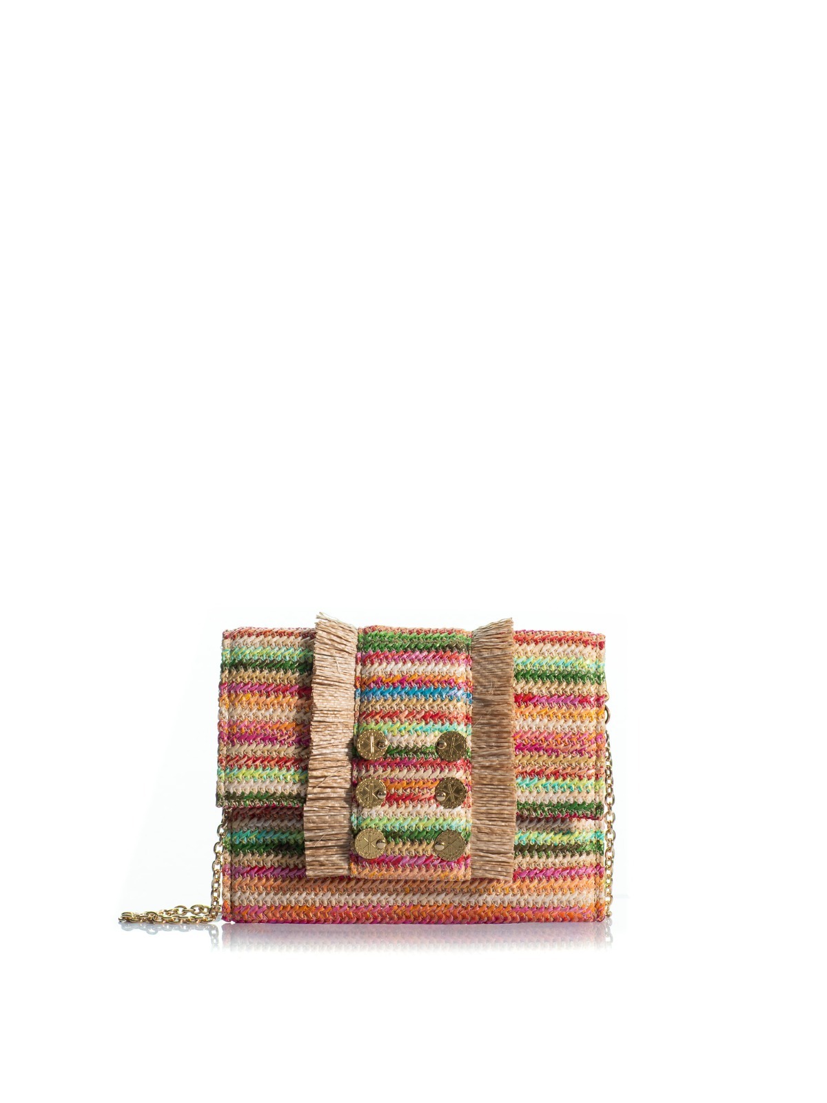 1KO0526-197 [KOORELOO] The Santorini Clutch Small Multi Raffia #190501.1.1103.16202 (EU)