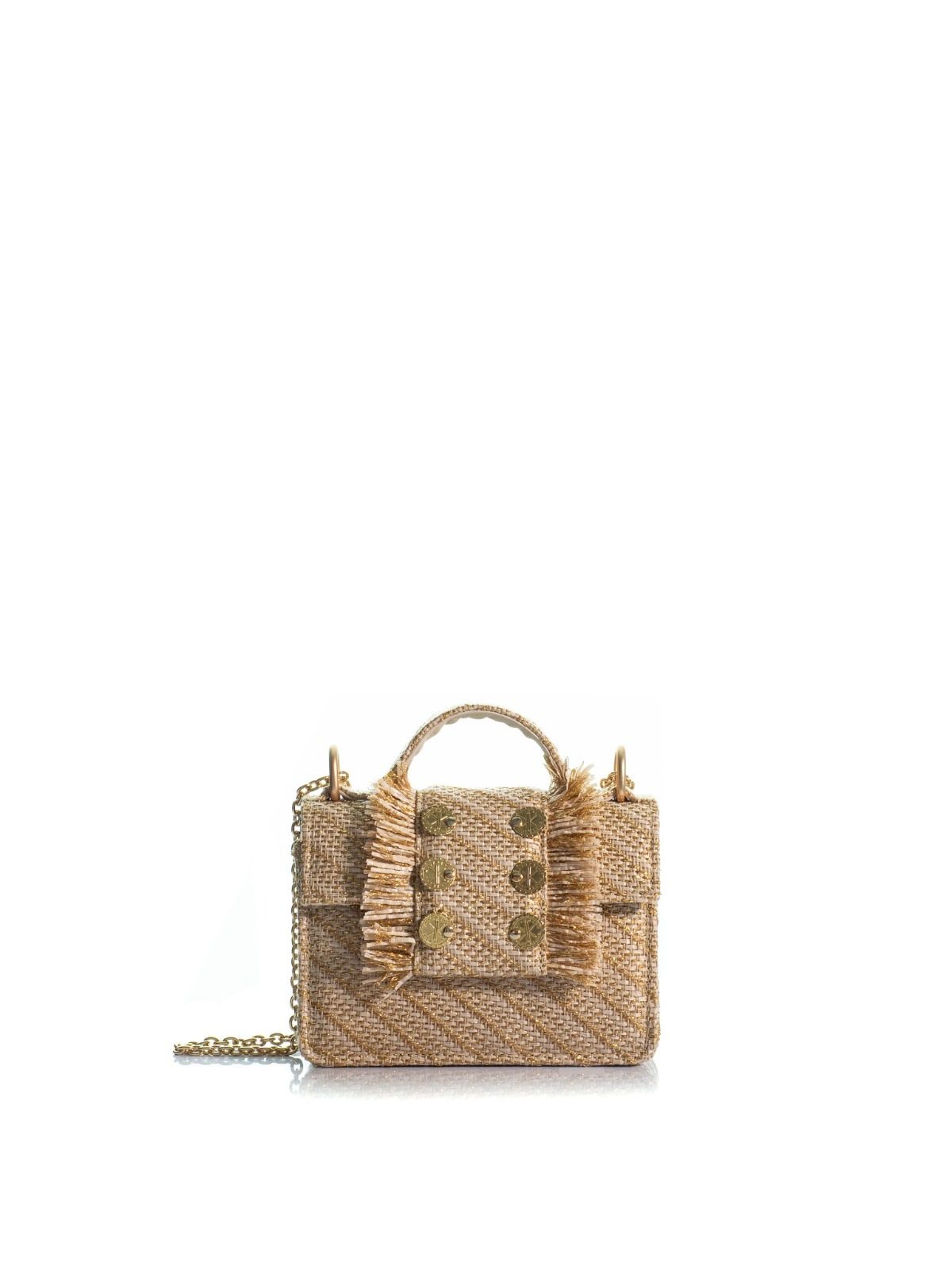 1KO0526-196 [KOORELOO] The New Yorker Petite Small Beige/Gold Raffia #140103.1.4303.16202 (EU)
