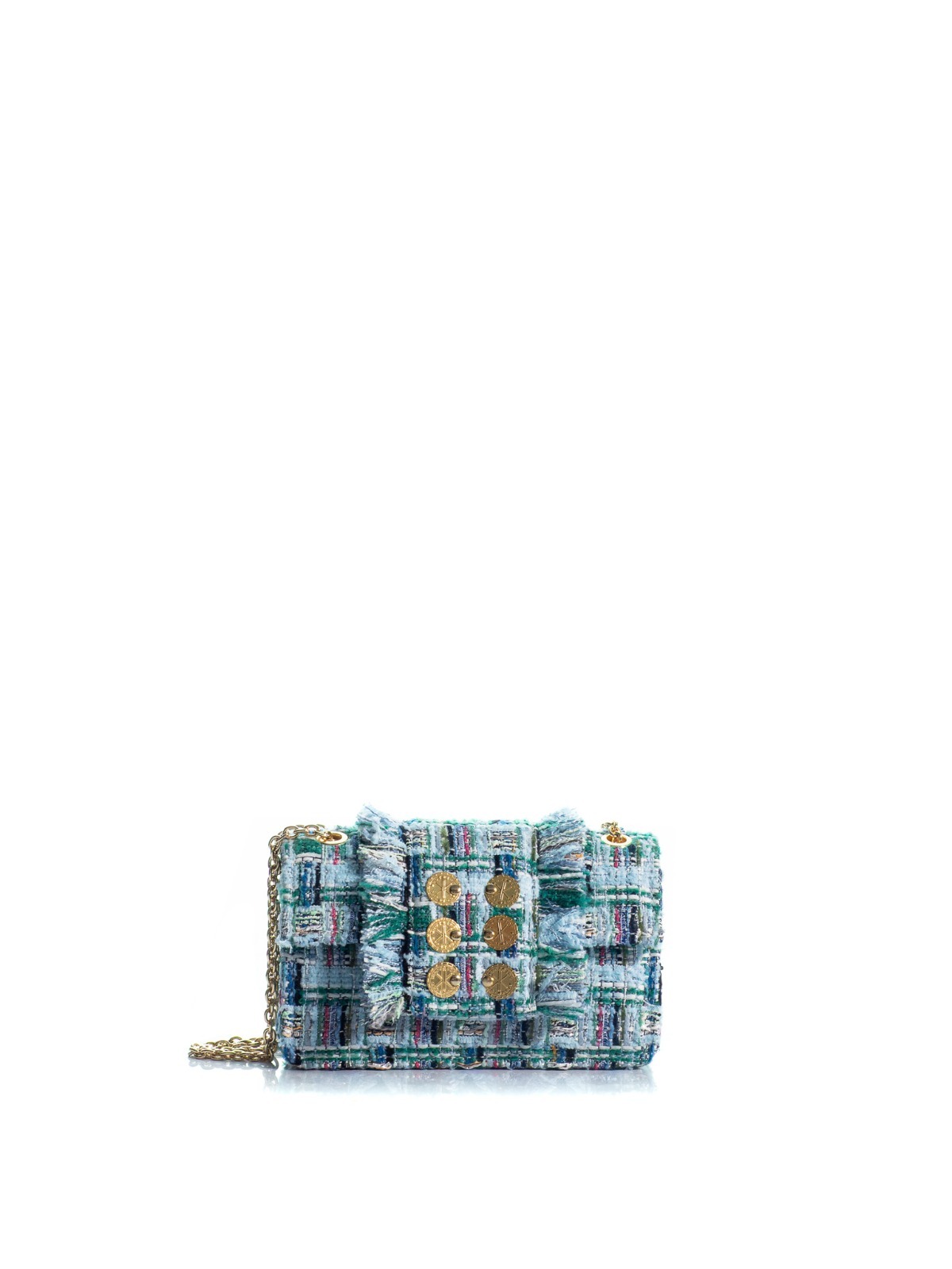 1KO0526-194 [KOORELOO] The New Yorker Micro Small Blue/Green (Multi) Tweed #140106.1.0501.16202 (EU)