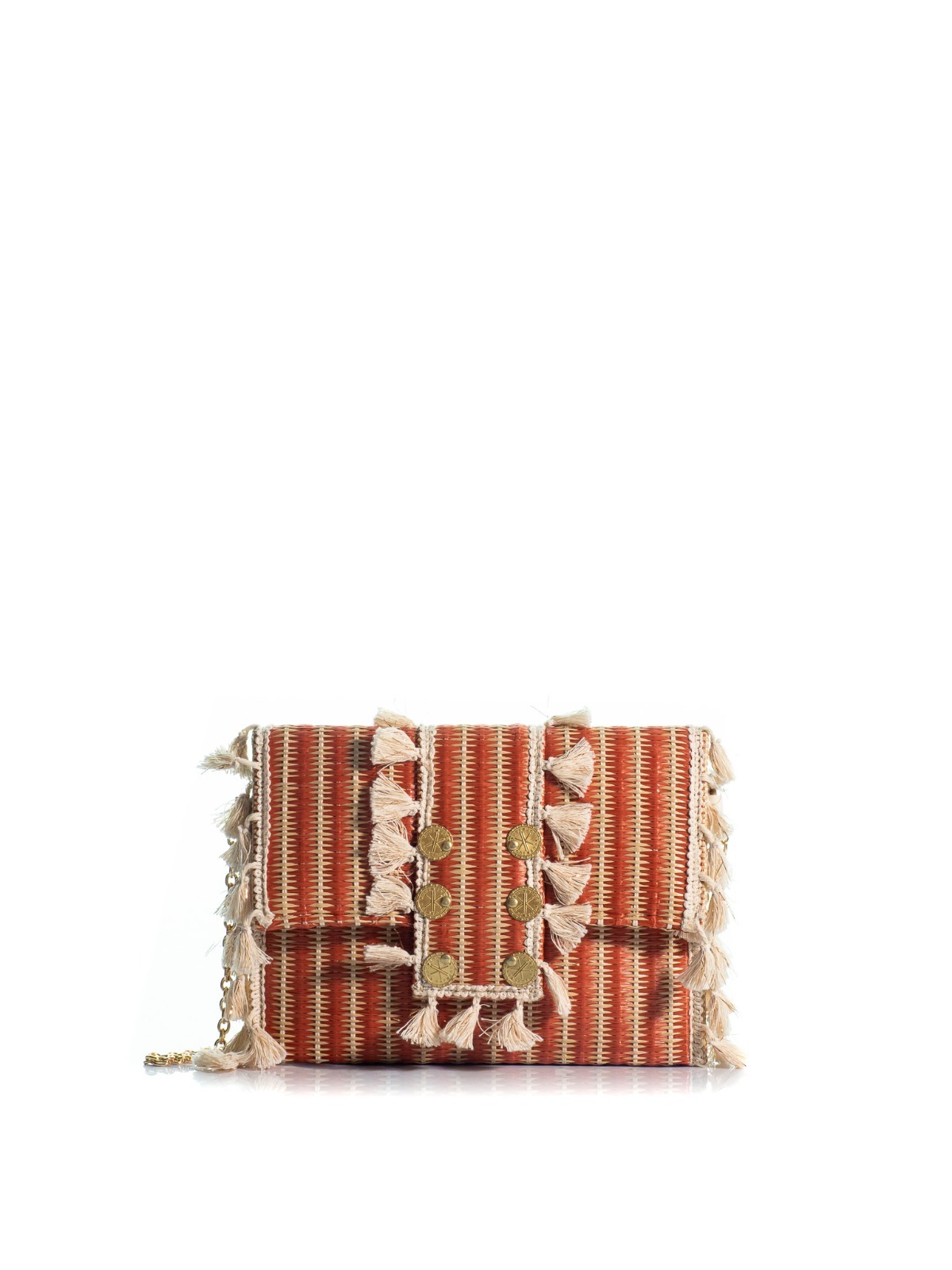 1KO0526-198 [KOORELOO] The Santorini Clutch Small Natural/Terracotta Raffia #23202.9500.2300 (EU)