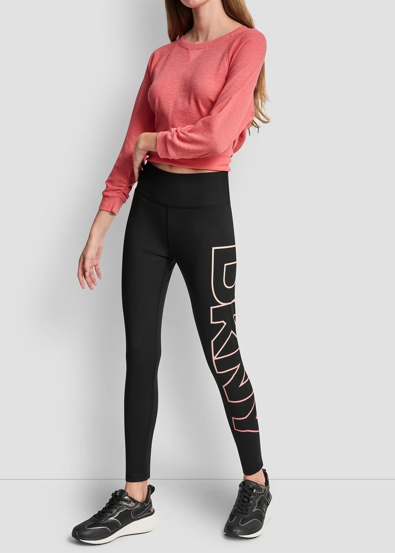 [S] DKNY SUNKISSED COMBO HIGH-RISE OMBRÉ LOGO 7/8-LENGTH LEGGING, DP6P3605-BI6 (SD1868)