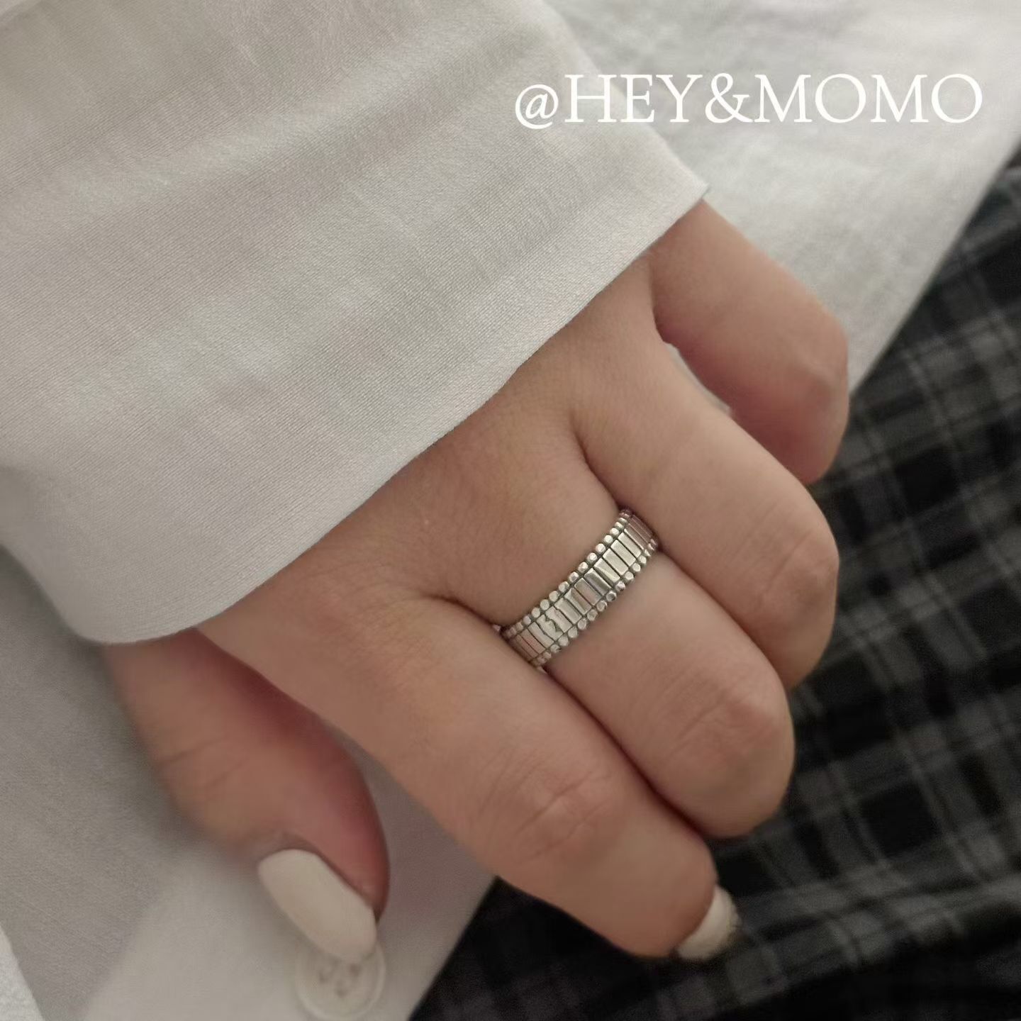 HM6204 ⚪️925 銀 鋸齒錶帶重工戒指