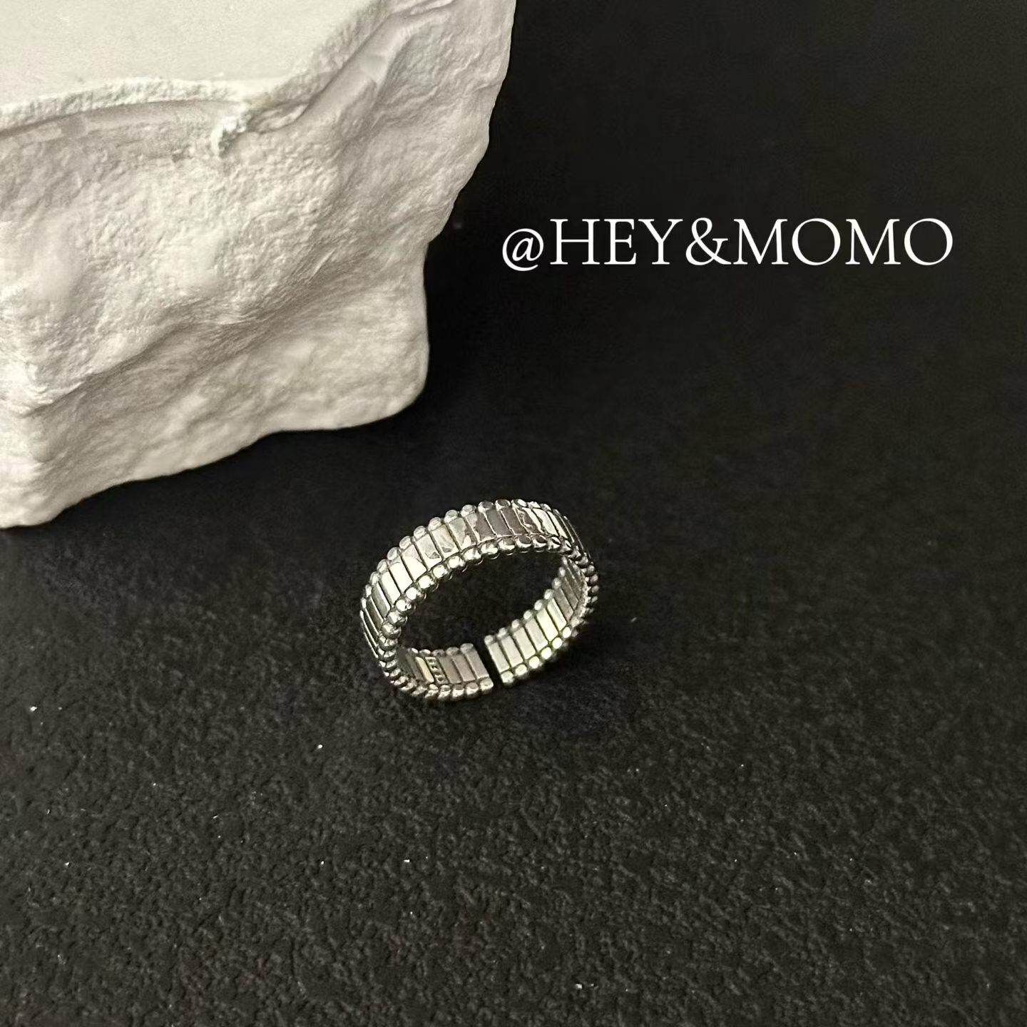 HM6204 ⚪️925 銀 鋸齒錶帶重工戒指