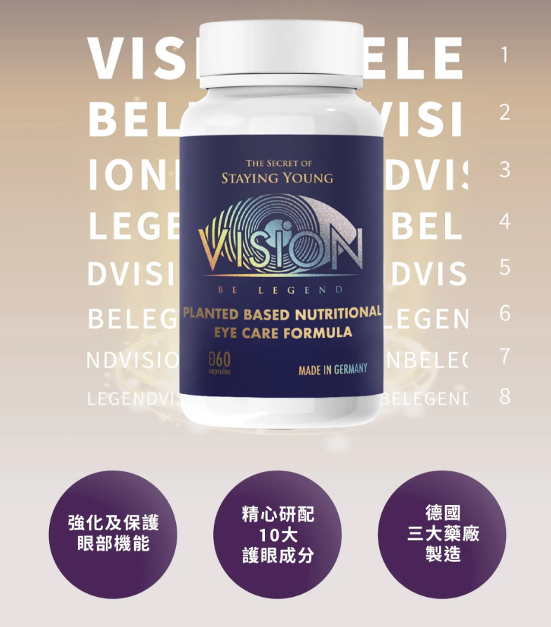 CA260528-G4-Vision Be Legend 視力 (60粒/樽)Exp. date:20/9/2026 買一送二，共三盒