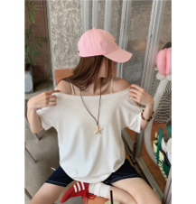【直播】BUY LOVE BL0528893 斜肩棉T