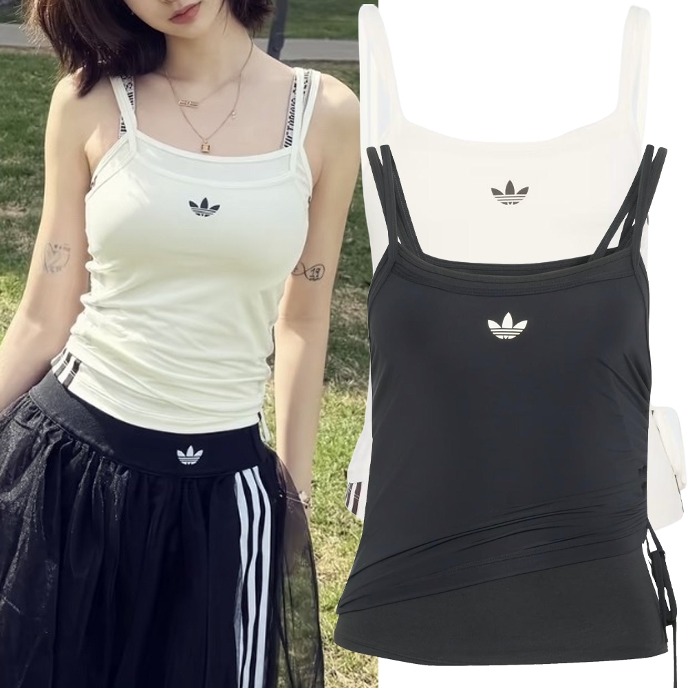 Adidas Originals Tank 背心 假兩件 細肩背心 小可愛 黑白色 [KW4524] [KW4525]