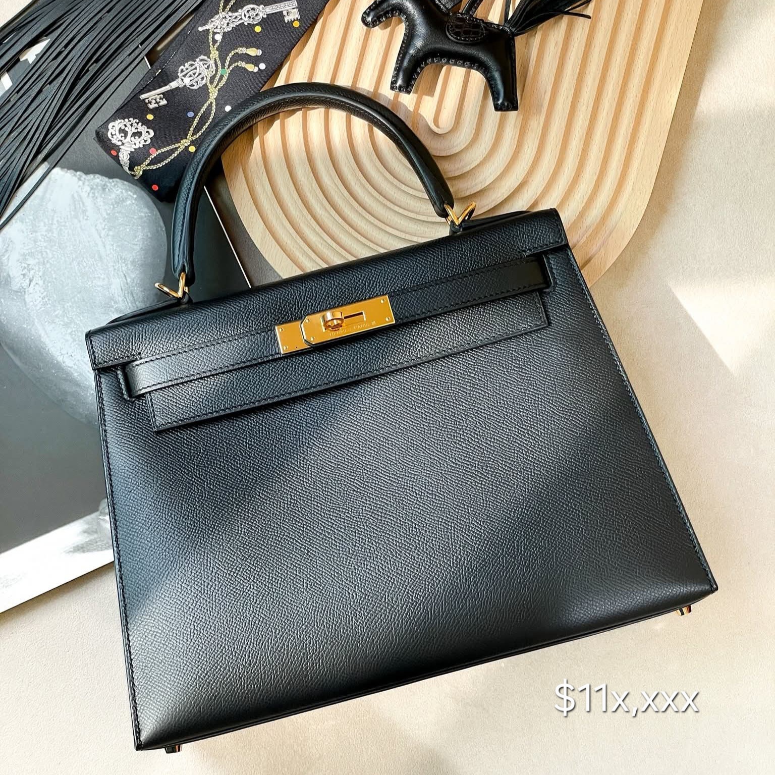 Preloved Hermès Kelly 28 Epsom Leather  Black GHW HK$11x,xxx (HK$2,000 即時落訂)