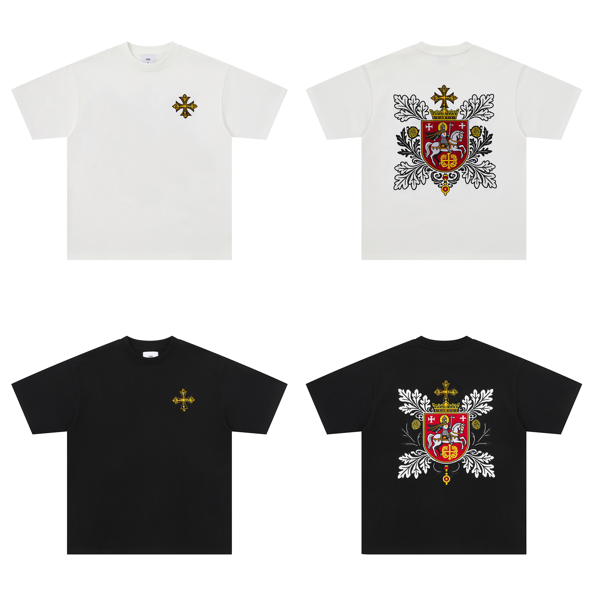 《S.V》水鑽H刺繡字重磅短T
