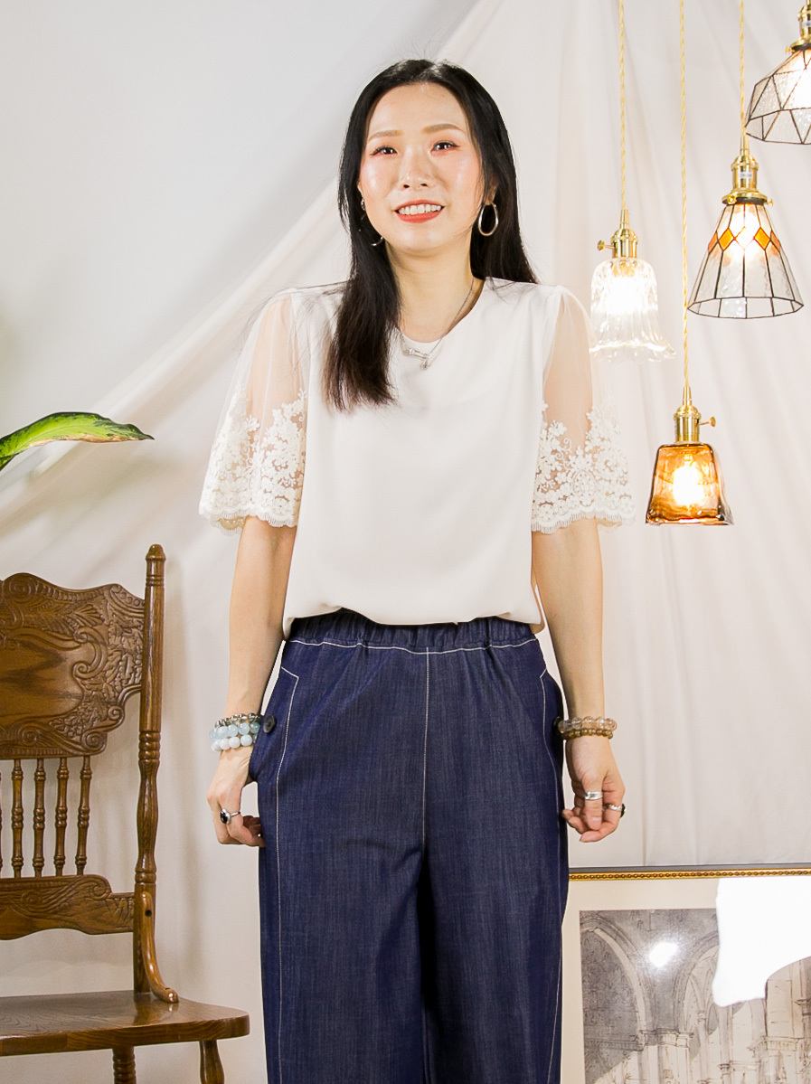 【29/5-31/5限時優惠】手袖 LACE網布．雪紡料TOP