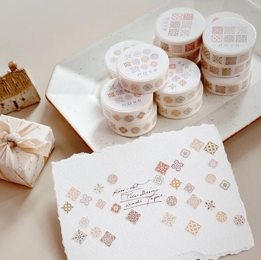 nove．Tiles 花磚 2cm割型和紙膠帶 <整捲/分裝>