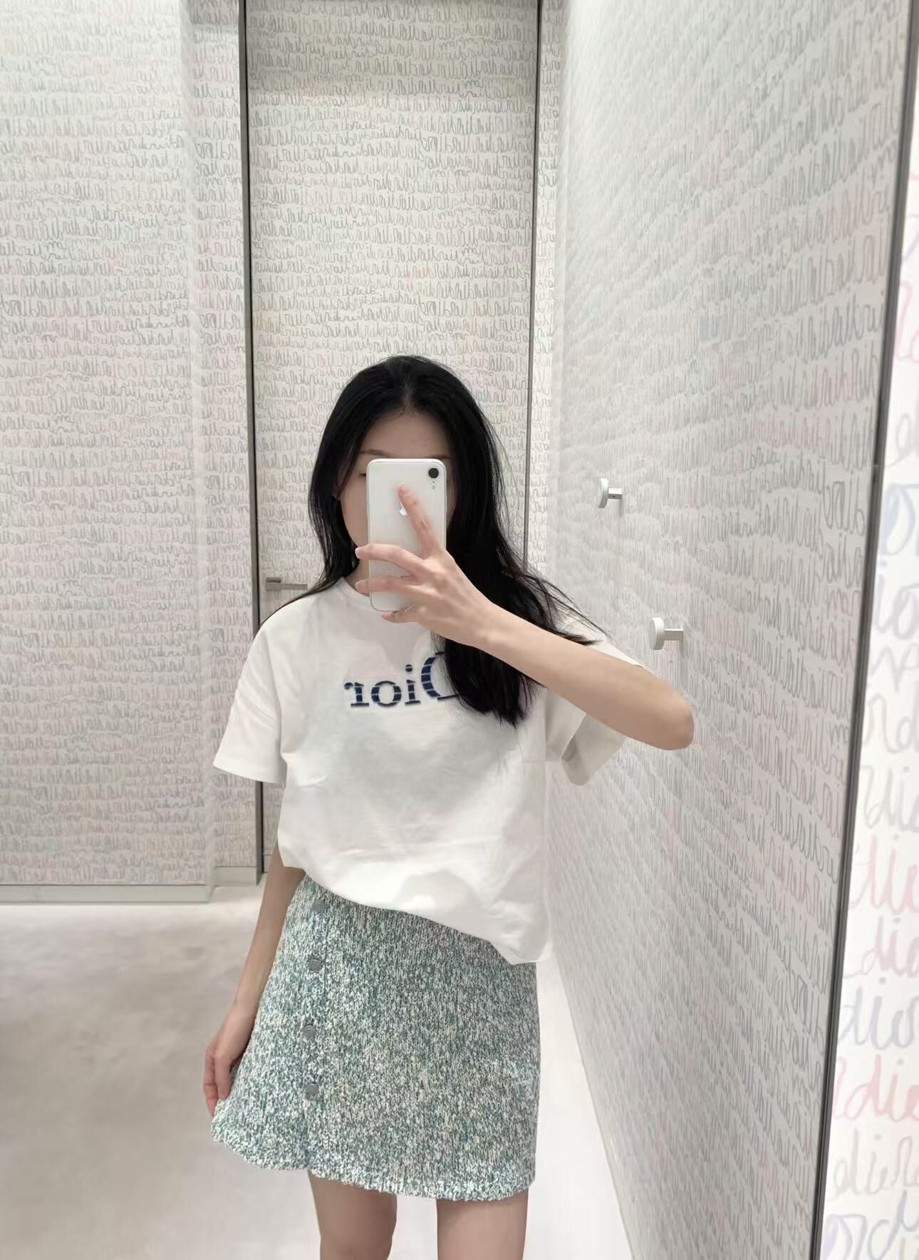 Dior  Kids 經典 藍色立體Logo Tee