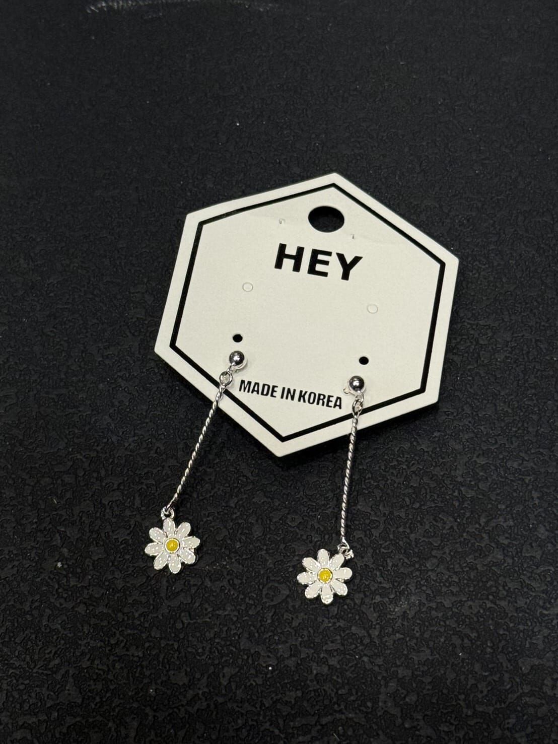 HM6221 ⚪️925 銀 小雛菊吊吊耳環