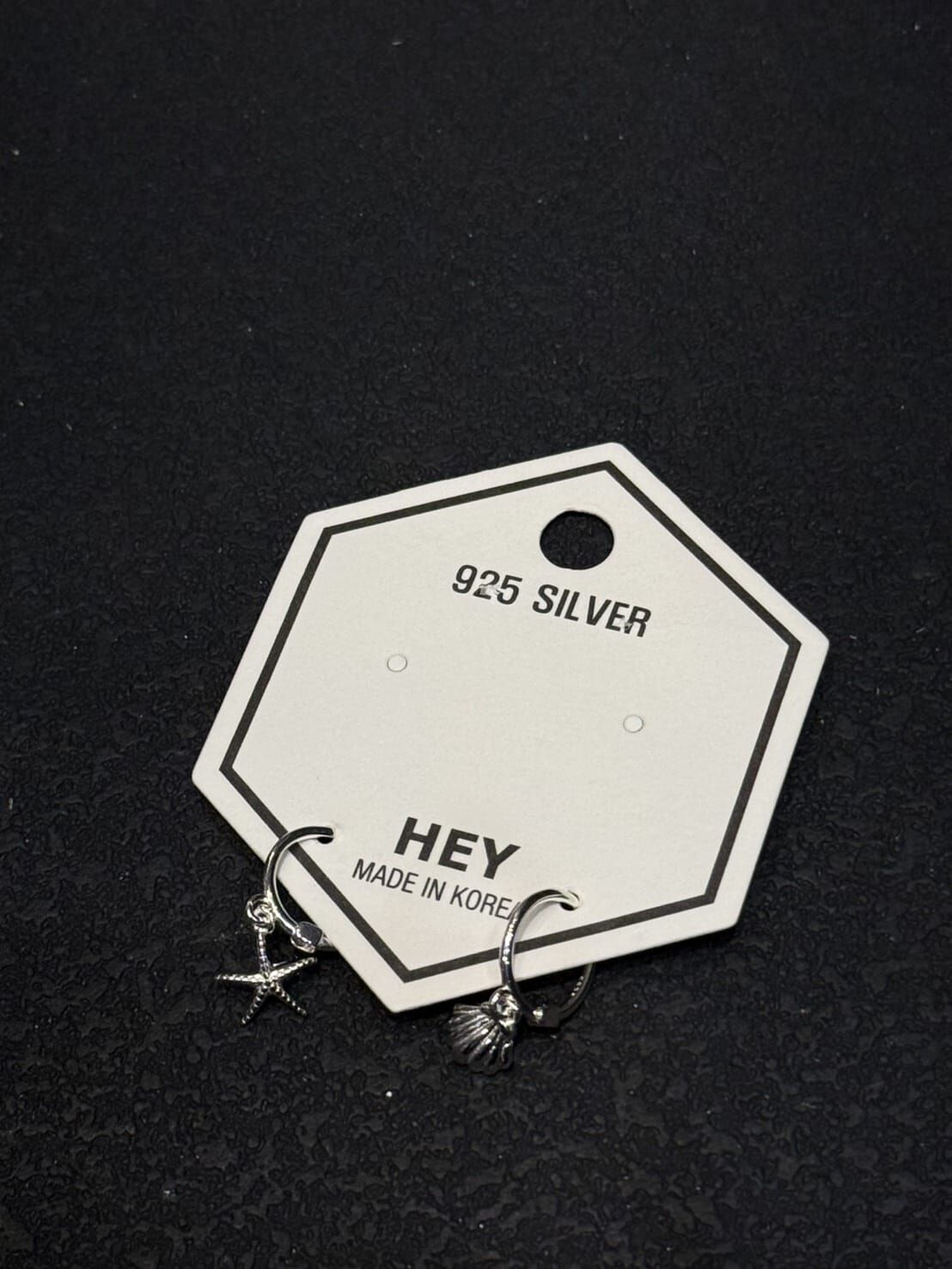 HM6234 ⚪️925 銀 海星貝殼耳圈