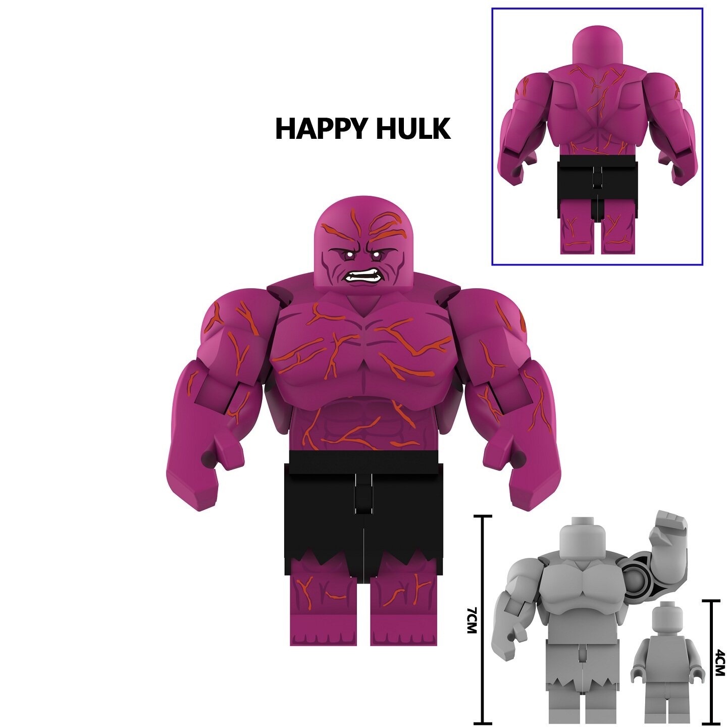 Happy Hulk Custom Minifigures Fit Lego (7CM) AF366