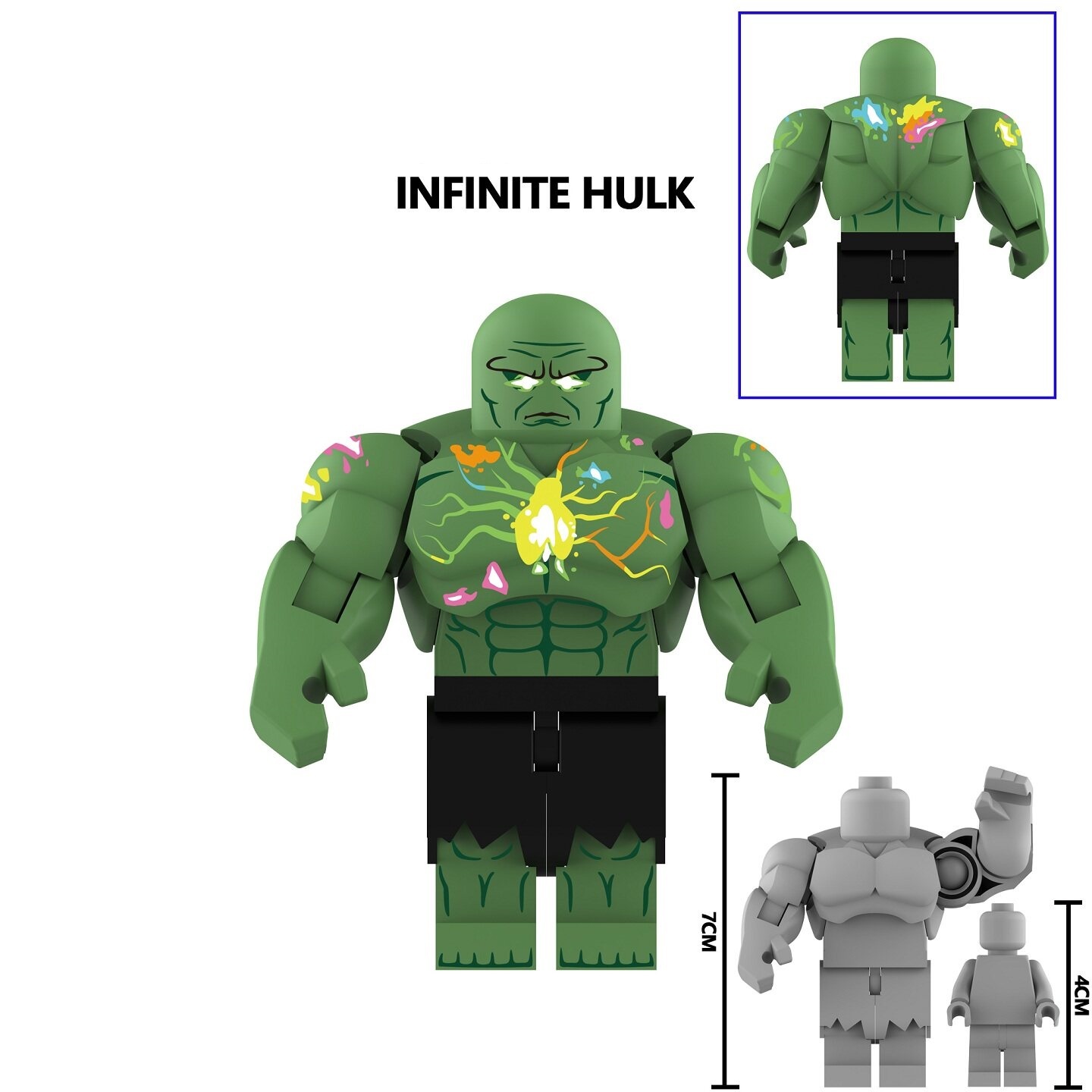 Infinite Hulk Custom Minifigures Fit Lego (7CM) AF367