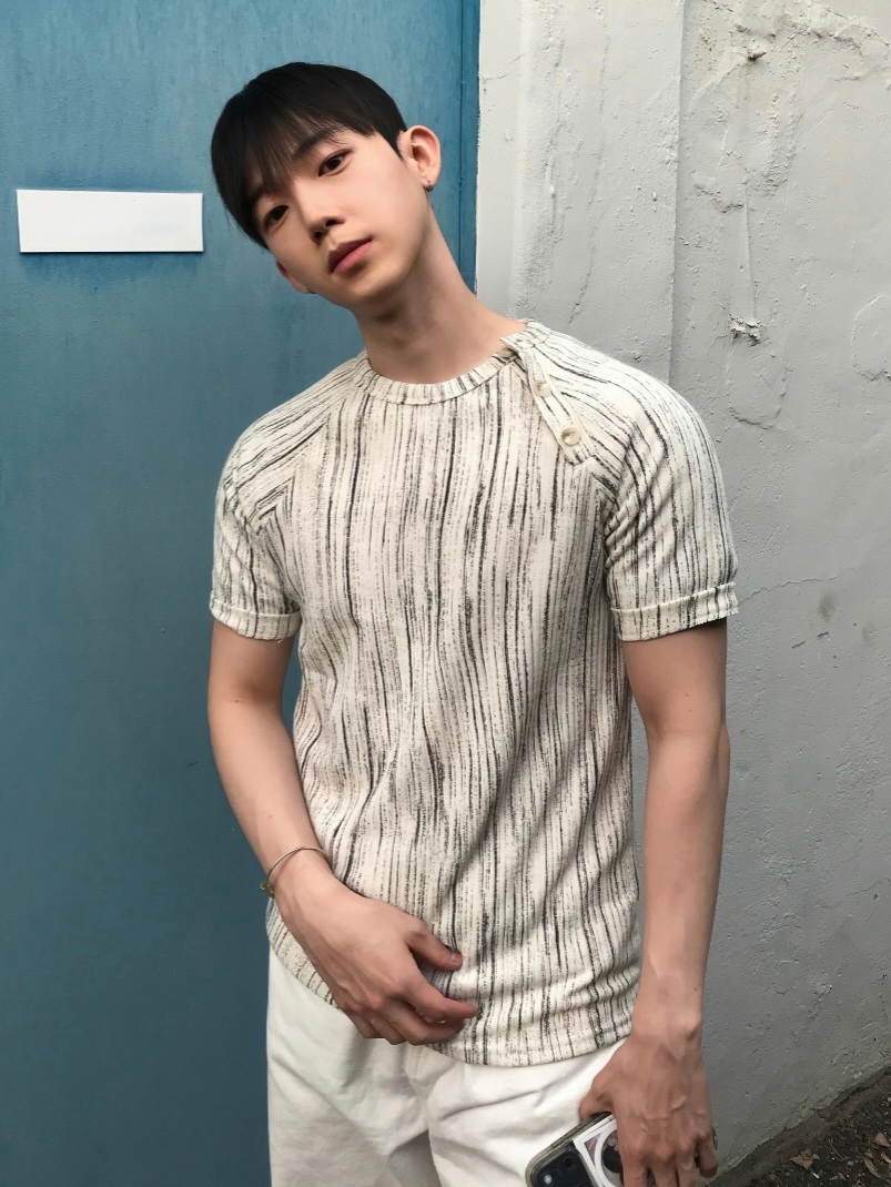 Diagonal Henley Muscle Fit Top
