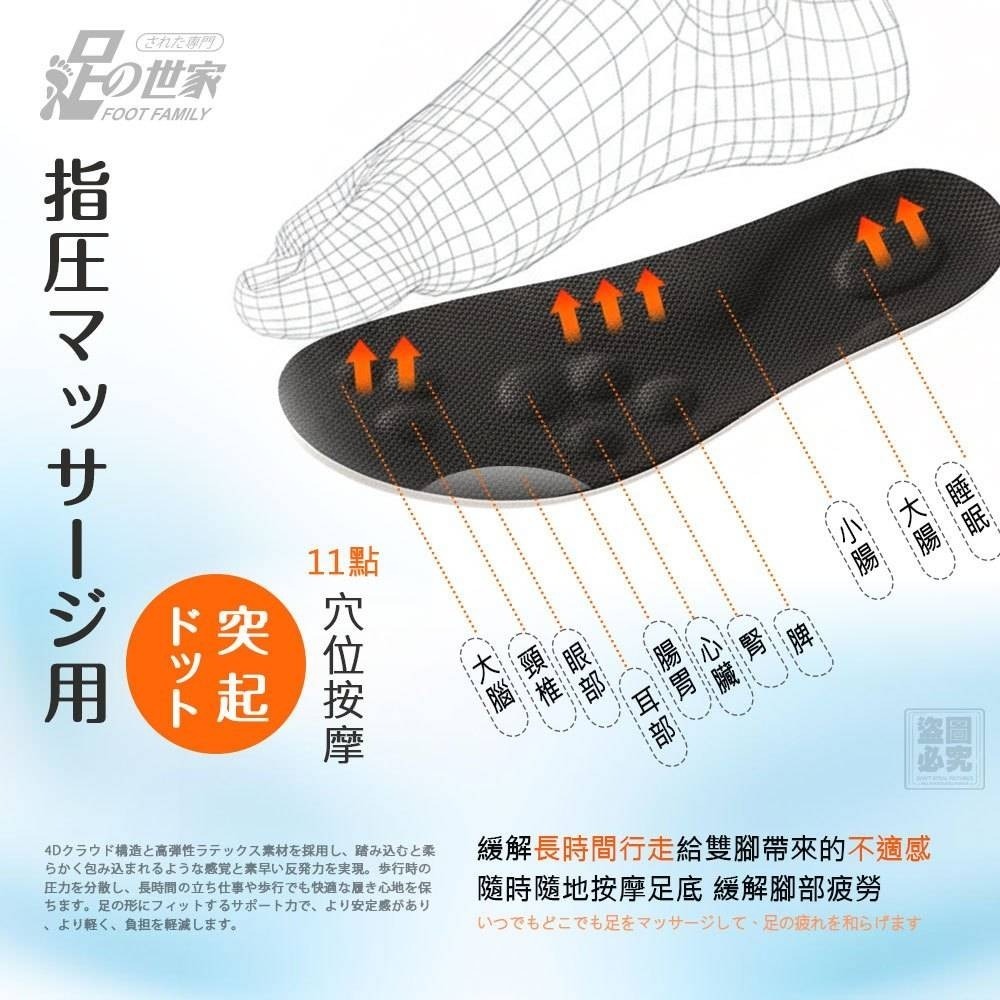 足の世家 4D黑科技 高彈乳膠鞋墊