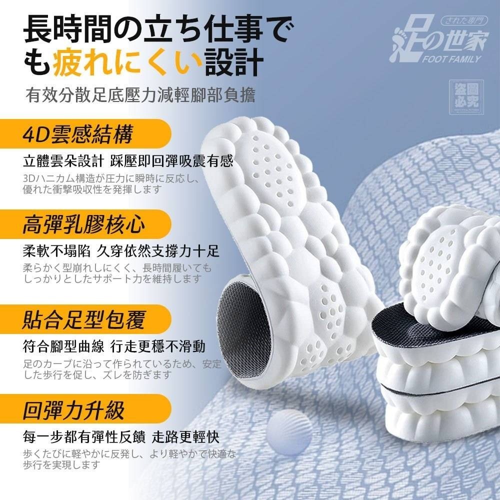 足の世家 4D黑科技 高彈乳膠鞋墊