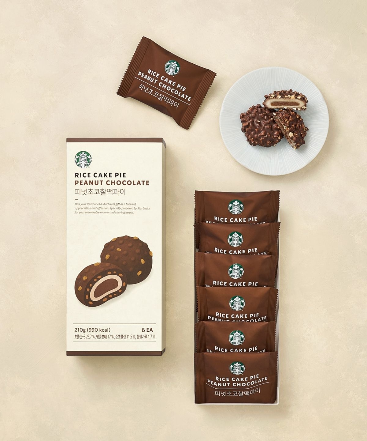 STARBUCKS 花生巧克力夾心 Q 彈麻糬派 【五盒*6入裝】