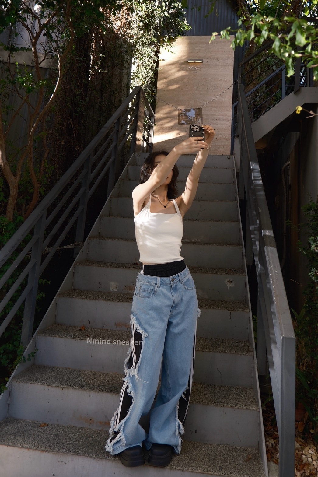 <快速出貨>ADIDAS ORIGINALS ADILENIUM  破壞牛仔闊腿褲 男女款
