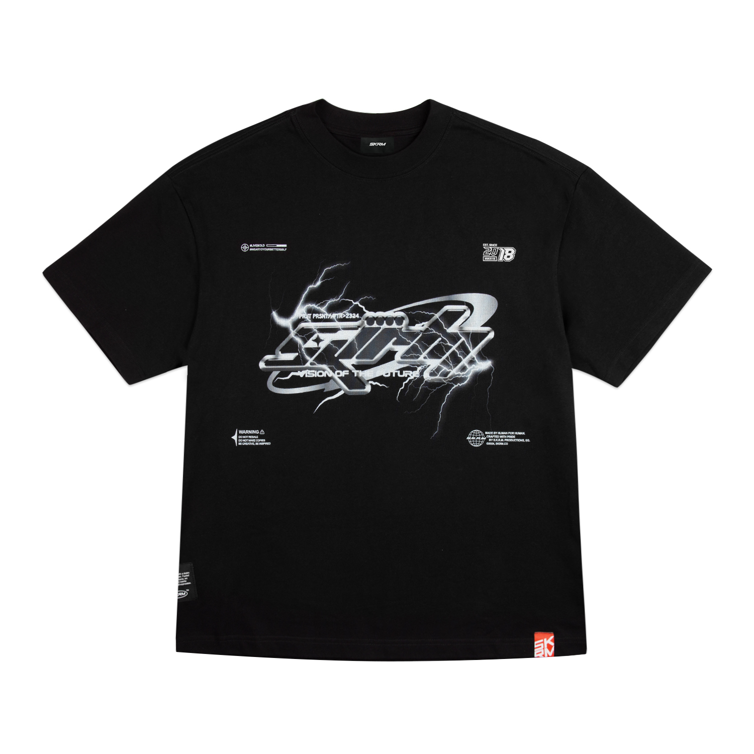 SKINARMA Bolt 閃電圖案 T-Shirt (黑色)