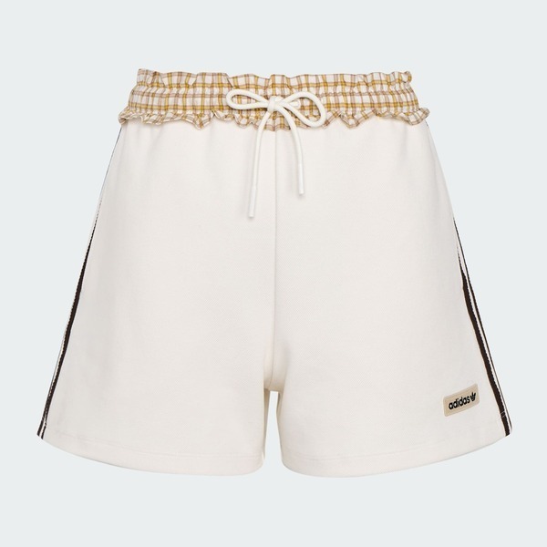 Adidas 愛迪達 Plaid Short W KU9395 女 短褲 運動短褲 休閒短褲 白 亞版 復古 格紋