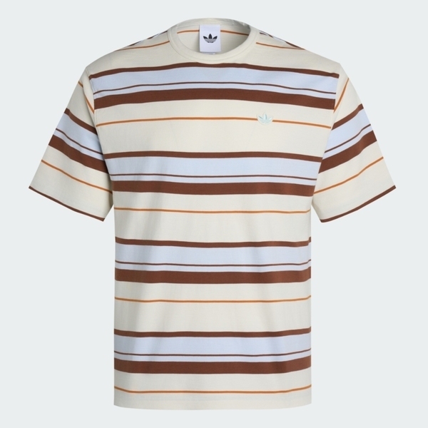 Adidas 愛迪達 Stripe Tee 圖 KX1267 男 T恤 運動上衣 休閒短袖 米 藍 亞版 純棉