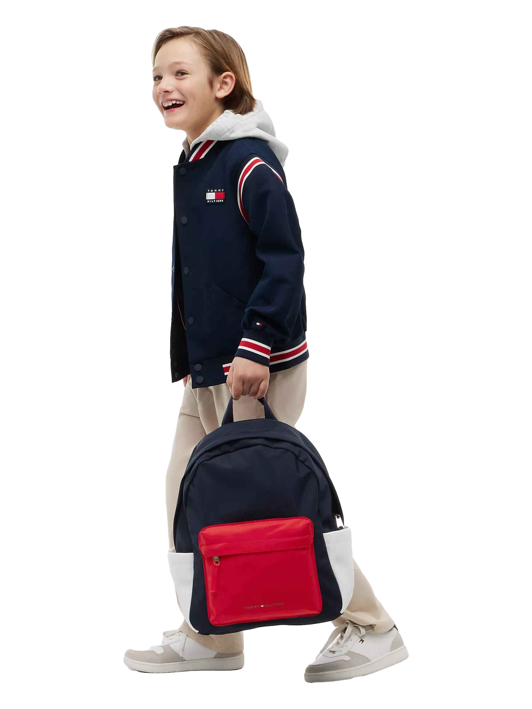 【Tommy Hilfiger USA】Kids' Colorblock Backpack XB01573 970 0GY XB0I573  藍