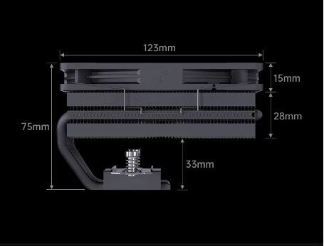 冰曼 8熱管 MC75-8 CPU散熱器 (黑色無光) 散熱風扇 溫控