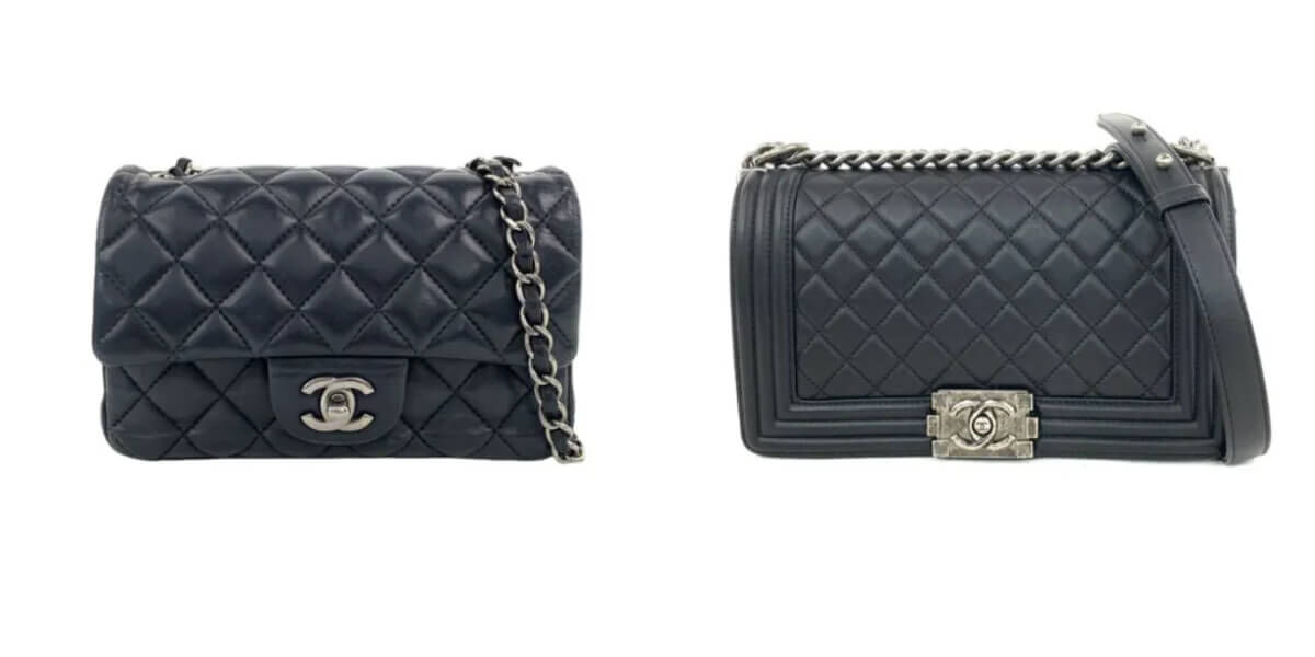 二手 Chanel 黑金與黑銀經典包款比較