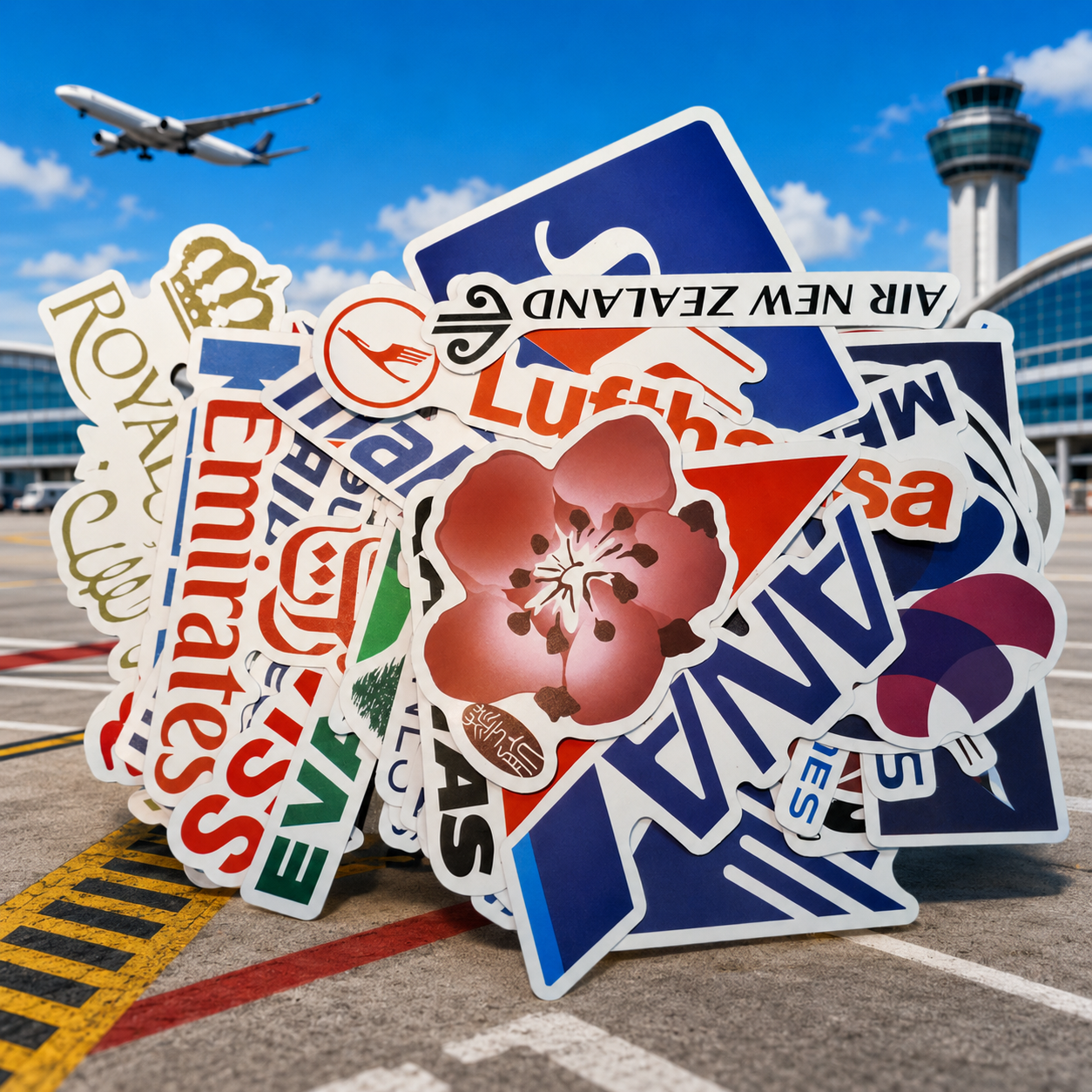 航空公司LOGO防水貼紙55入