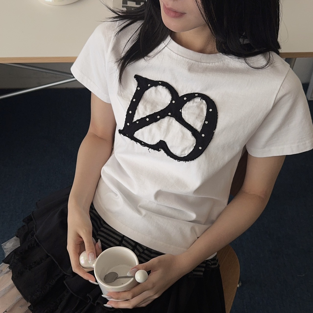 （現貨）韓牌 ILLIGO 129 貼布毛邊logo 短T 25SMTOP39