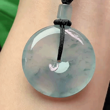 524357 翡翠冰種飄花平安扣 (30mm直徑)